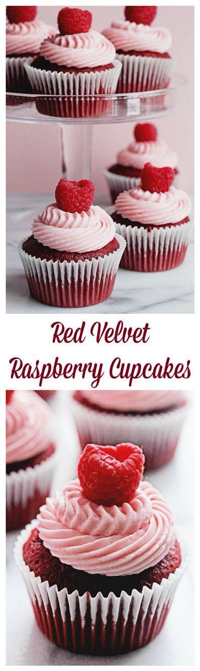 Red Velvet Raspberry Cupcakes