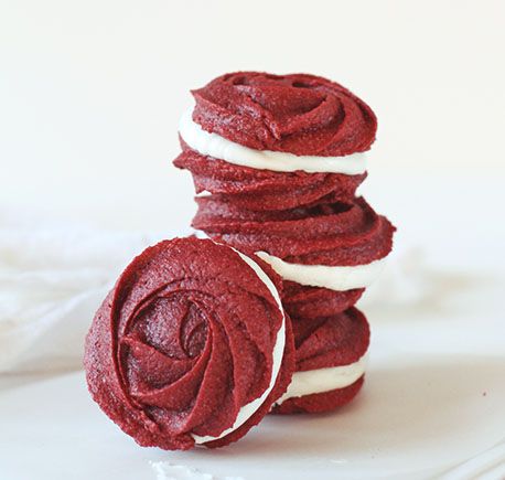 Red Velvet Rose Cookies