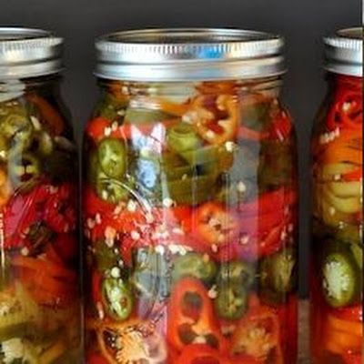 Refrigerator Pickled Hot Peppers