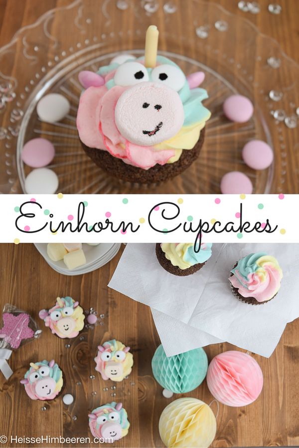 Regenbogen Einhorn Cupcakes