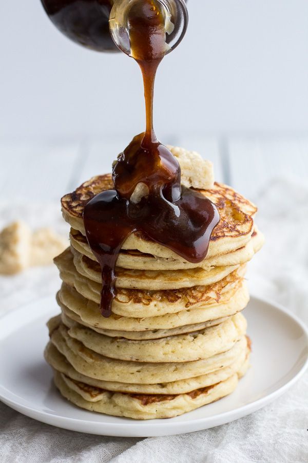 Rice Krispie Treat Pancakes with Browned Butter Syrup