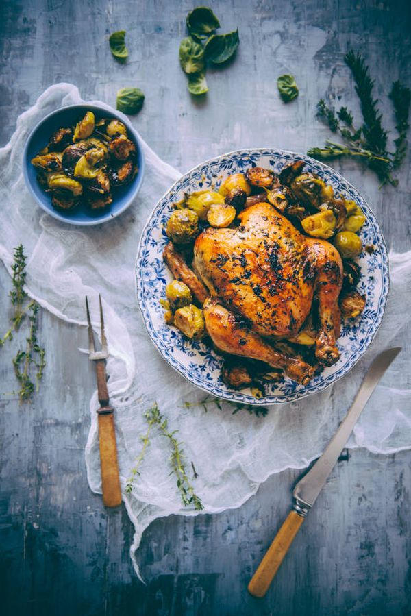 Roast Chicken with Brussels Sprouts