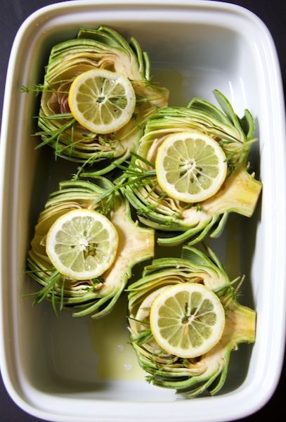 Roasted Artichokes with Roasted Garlic Butter