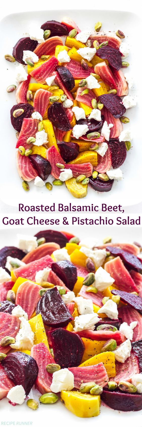 Roasted Balsamic Beet, Goat Cheese and Pistachio Salad