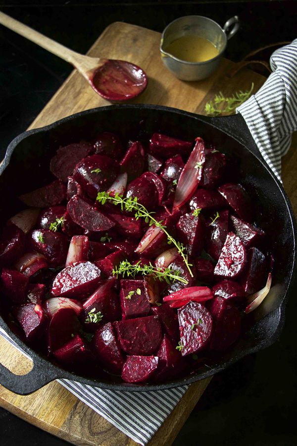 Roasted Beets and Shallots with Mustard Vinaigrette