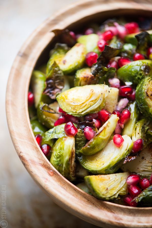 Roasted Brussels Sprouts with Pomegranate