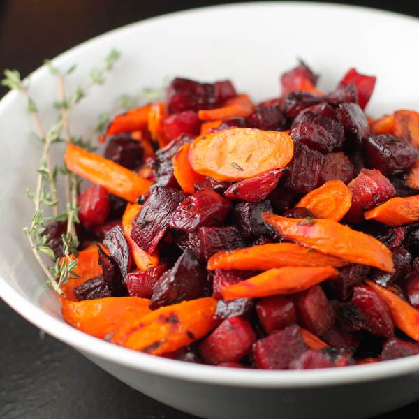 Roasted Carrots and Beets with Thyme