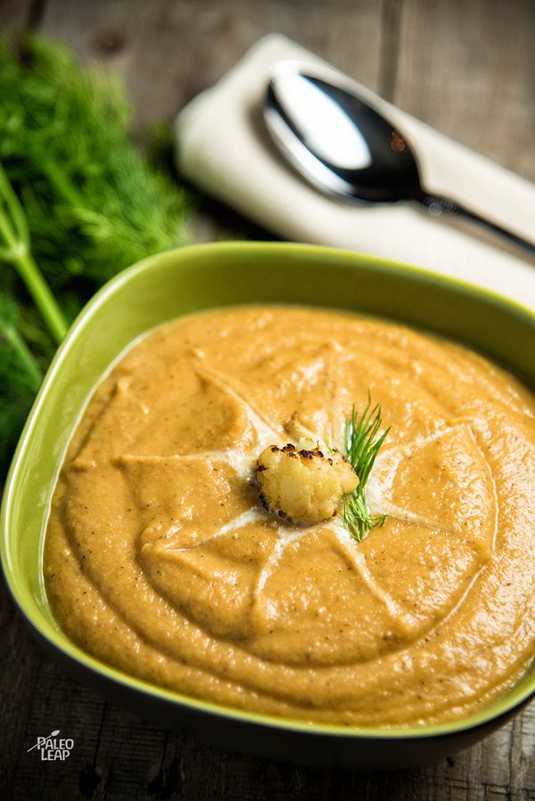 Roasted Cauliflower And Sweet Potato Soup