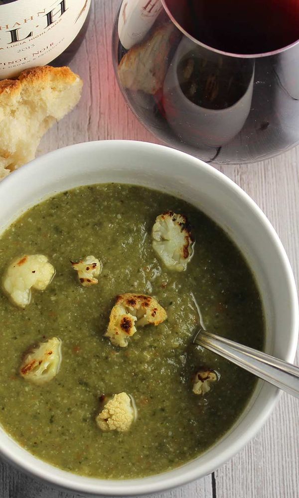 Roasted Cauliflower Kale Soup