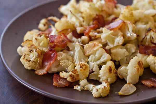 Roasted Cauliflower Recipe with Bacon and Garlic