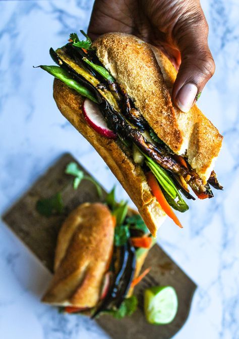 Roasted Eggplant Banh Mi