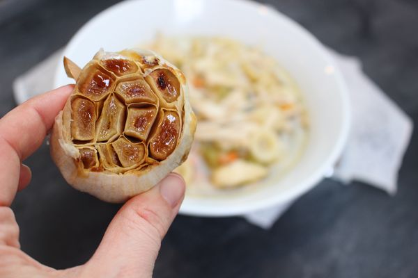 Roasted Garlic Chicken Noodle Soup