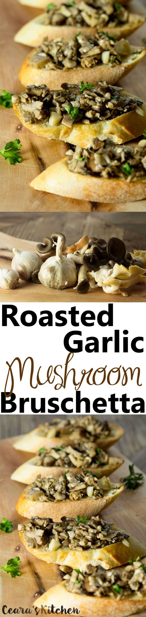 Roasted Garlic Mushroom Bruschetta