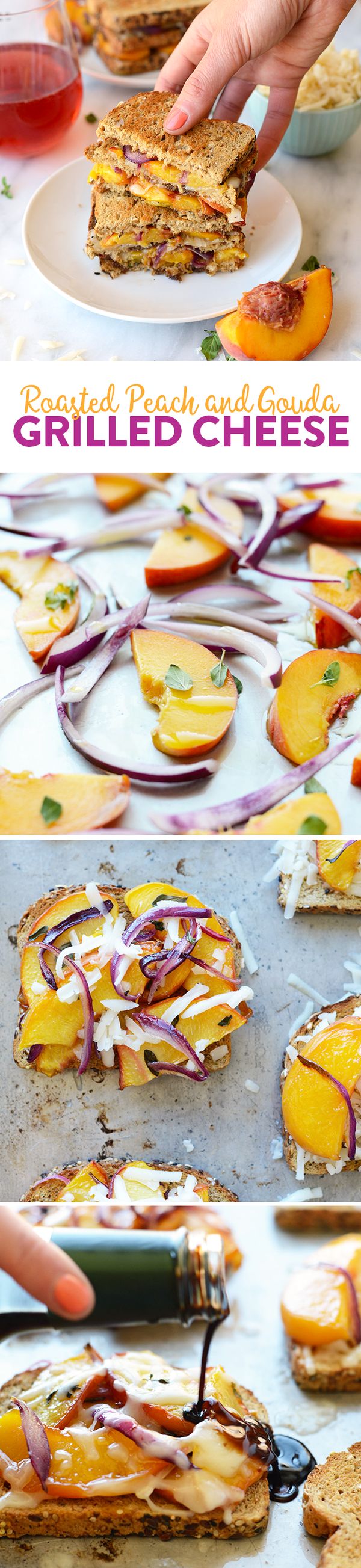 Roasted Peach and Gouda Grilled Cheese