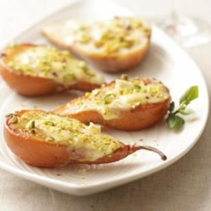 Roasted Pears with Brie & Pistachios