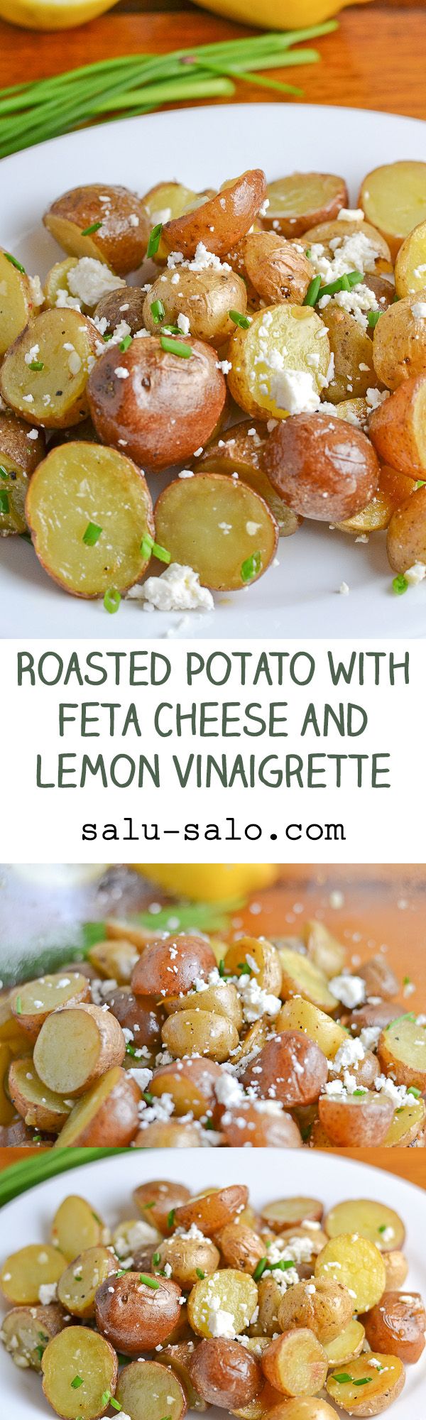 Roasted Potato with Feta Cheese and Lemon Vinaigrette