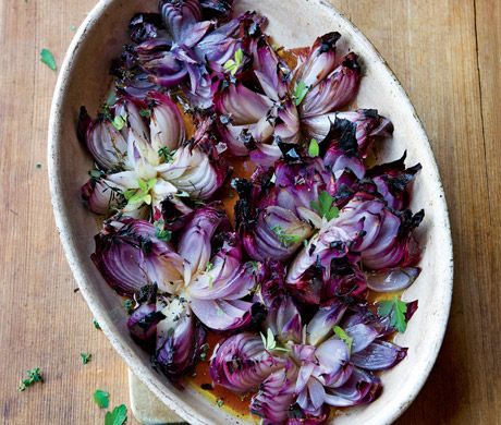 Roasted Red Onion Flowers