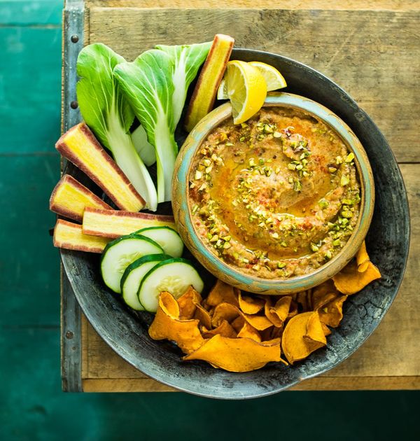 Roasted Red Pepper Baba Ganoush (Eggplant Dip