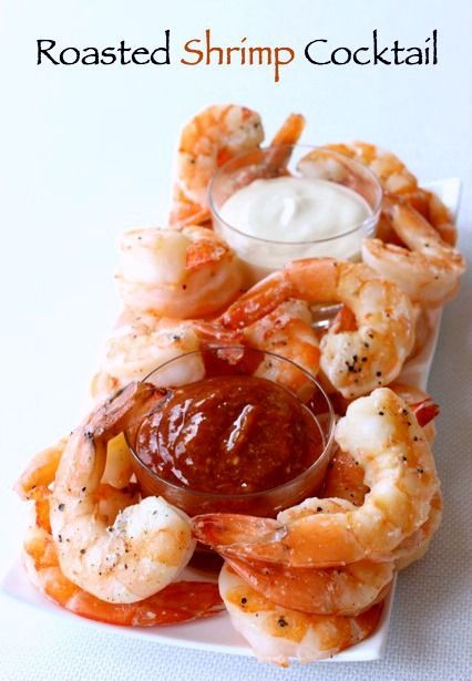 Roasted Shrimp Cocktail with Dipping Sauces