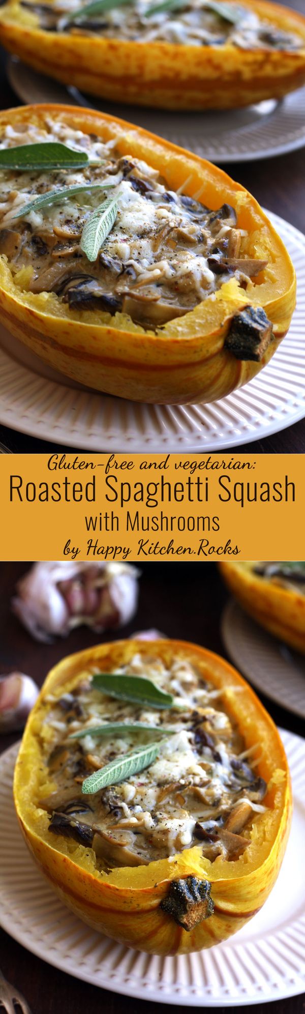 Roasted Spaghetti Squash with Mushrooms