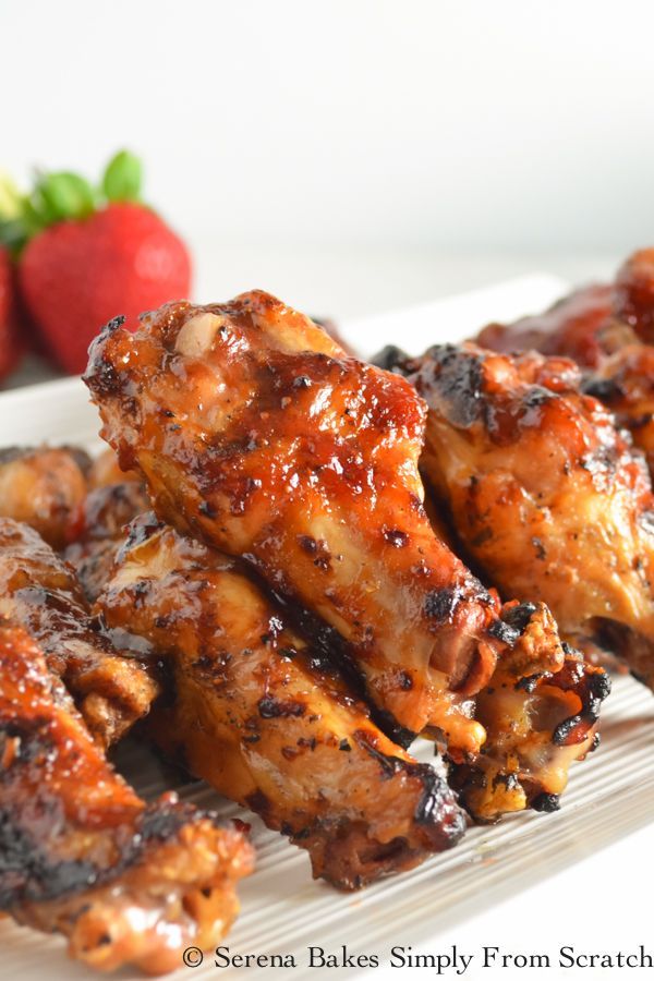 Roasted Strawberry Chipotle Barbecue Hot Wings