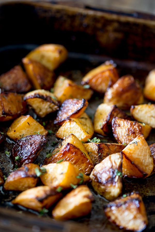 Roasted Swede with Maple Syrup and Thyme