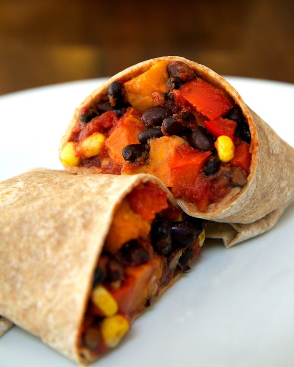 Roasted Sweet Potato and Black Bean Burrito