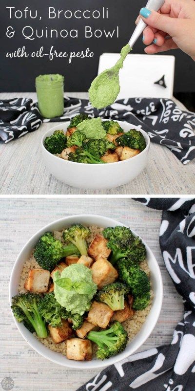 Roasted Tofu Broccoli Bowl with Quinoa