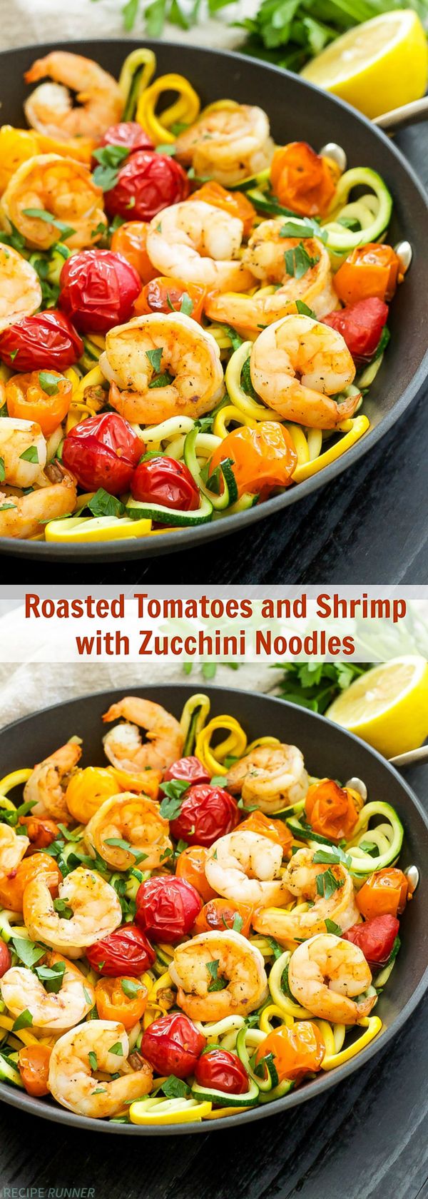 Roasted Tomatoes and Shrimp with Zucchini Noodles