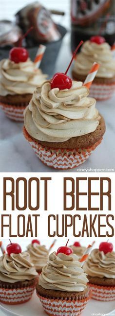 Root Beer Float Cupcakes