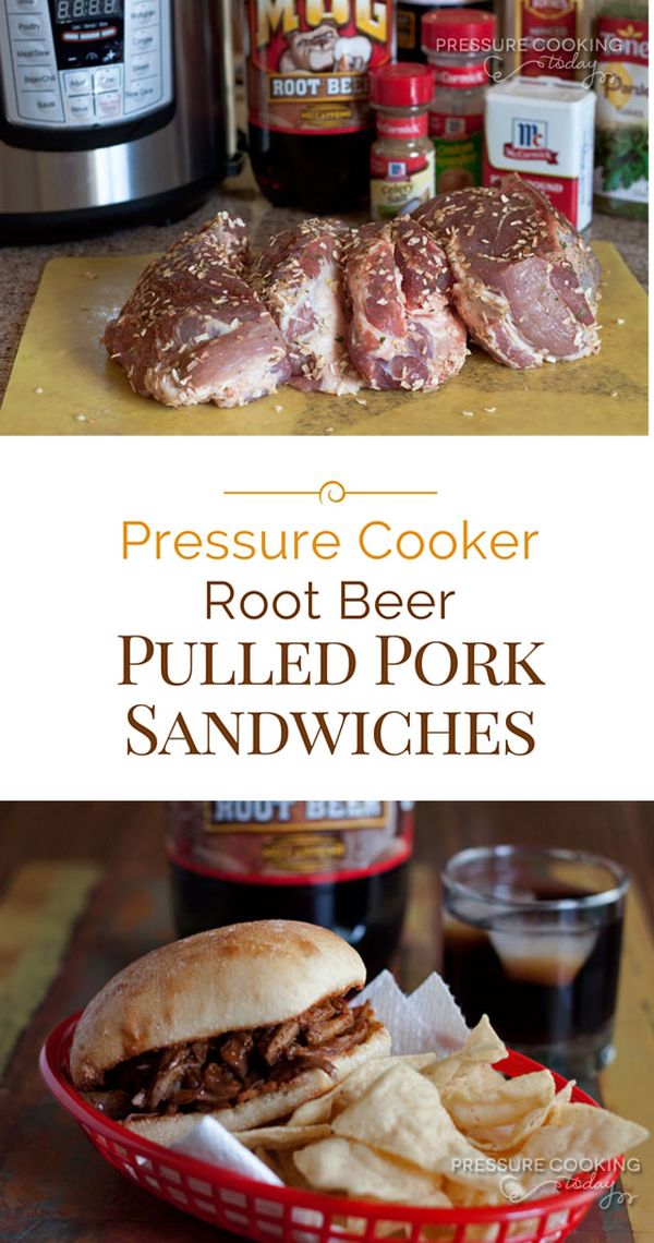 Root Beer Pulled Pork Sandwiches in the Pressure Cooker