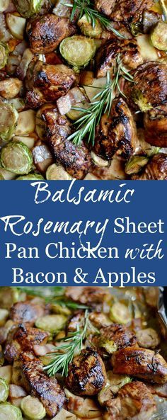 Rosemary Balsamic Sheet Pan Chicken with Bacon and Apples