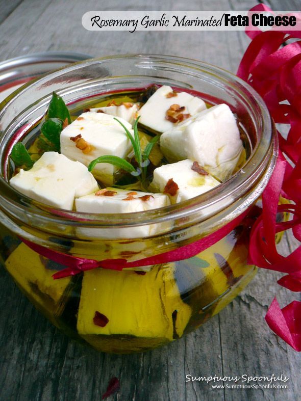 Rosemary Garlic Marinated Feta Cheese