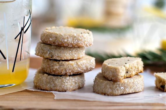 Rosemary Lemon Shortbread Cookies