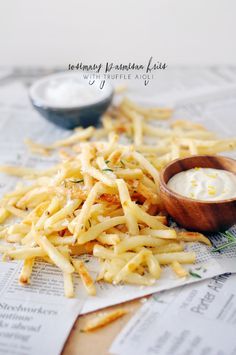 Rosemary Parmesan Fries with Truffle Aioli