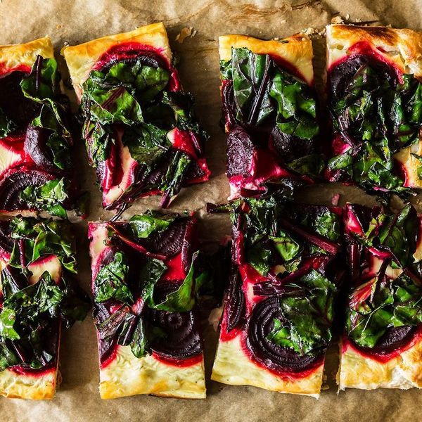 Rustic Beet Tart and Wilted Greens