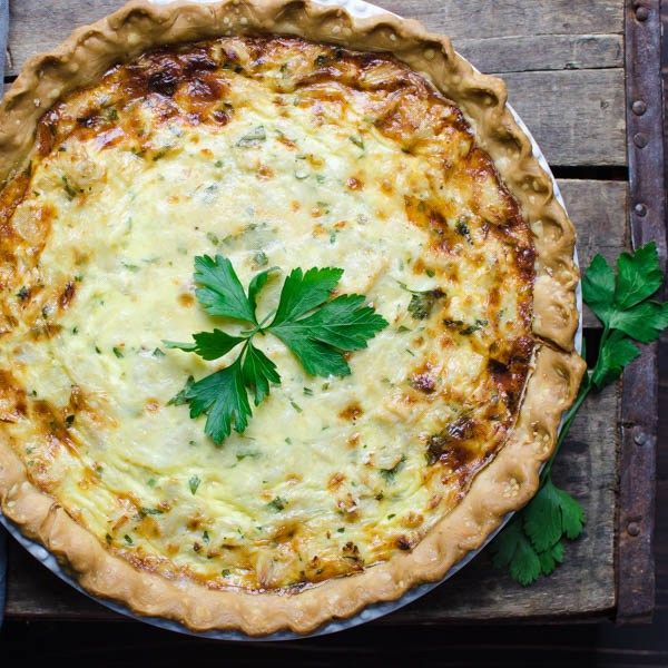 Rustic crab quiche