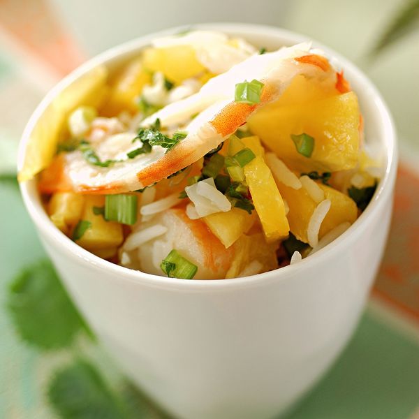 Salade crevettes ananas coriandre