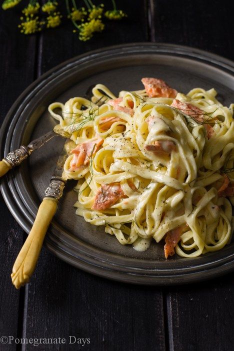 Salmon Pasta & Lemon Cream Sauce