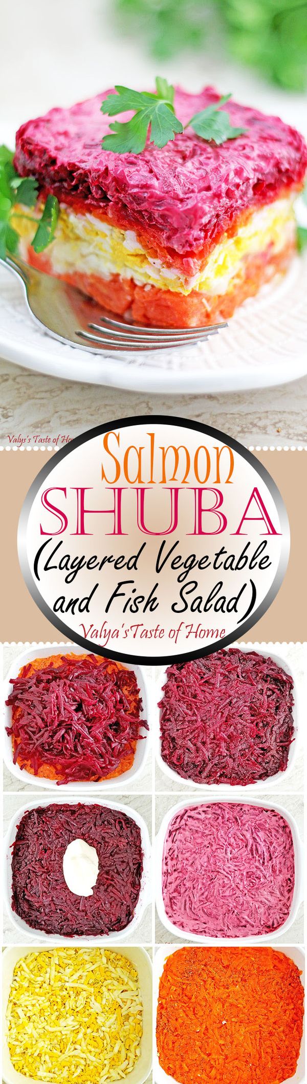 Salmon Shuba (Layered Vegetable and Fish Salad