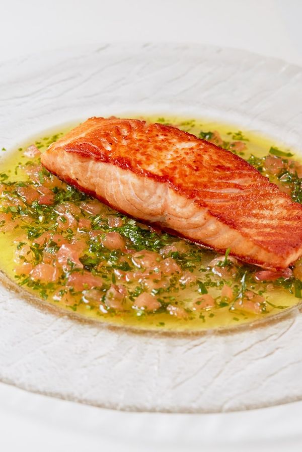 Salmon with sauce vierge