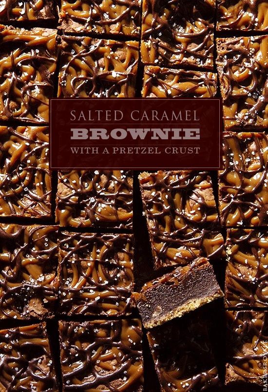 Salted Caramel Brownie with a Pretzel Crust