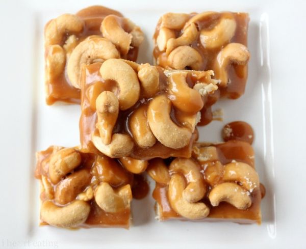 Salted Caramel Cashew Bars