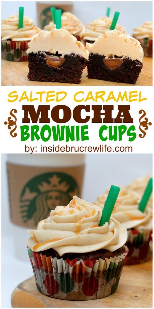 Salted Caramel Mocha Brownie Cups