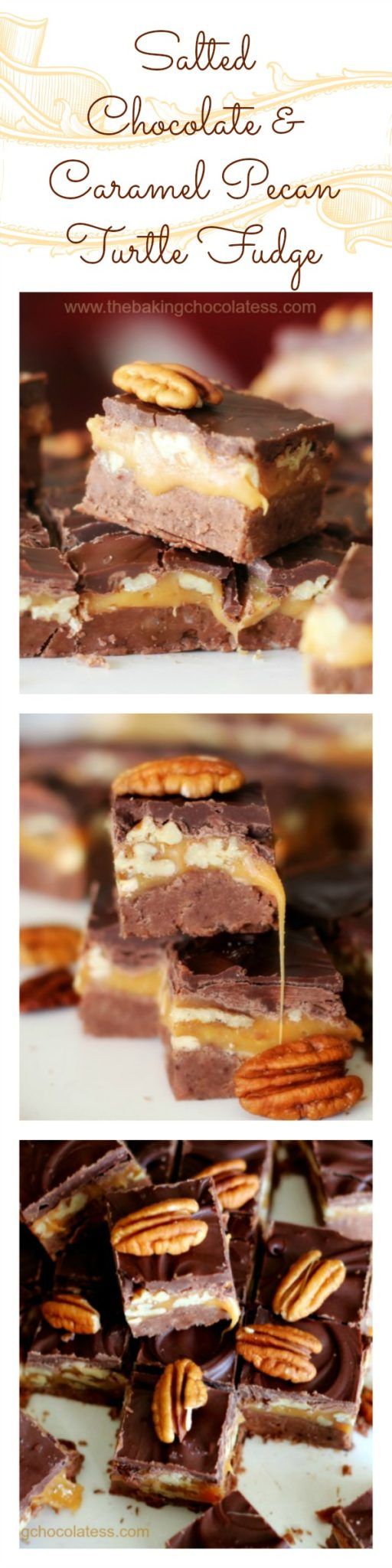 Salted Chocolate & Caramel Pecan Turtle Fudge