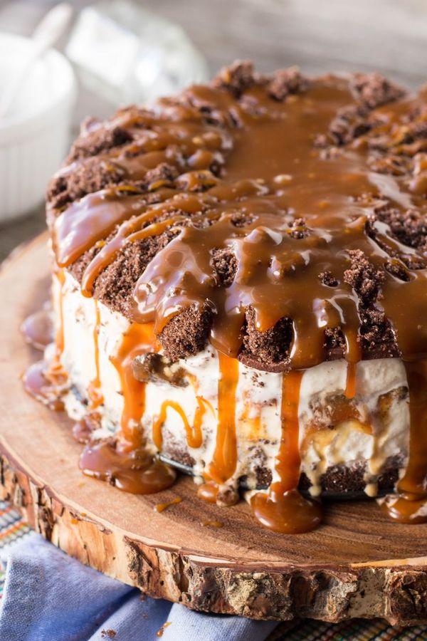 Salted Chocolate + Caramel Ice Cream Cake