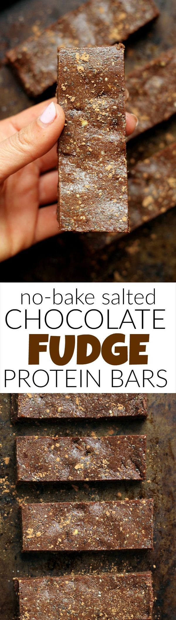 Salted Chocolate Fudge No-Bake Protein Bars