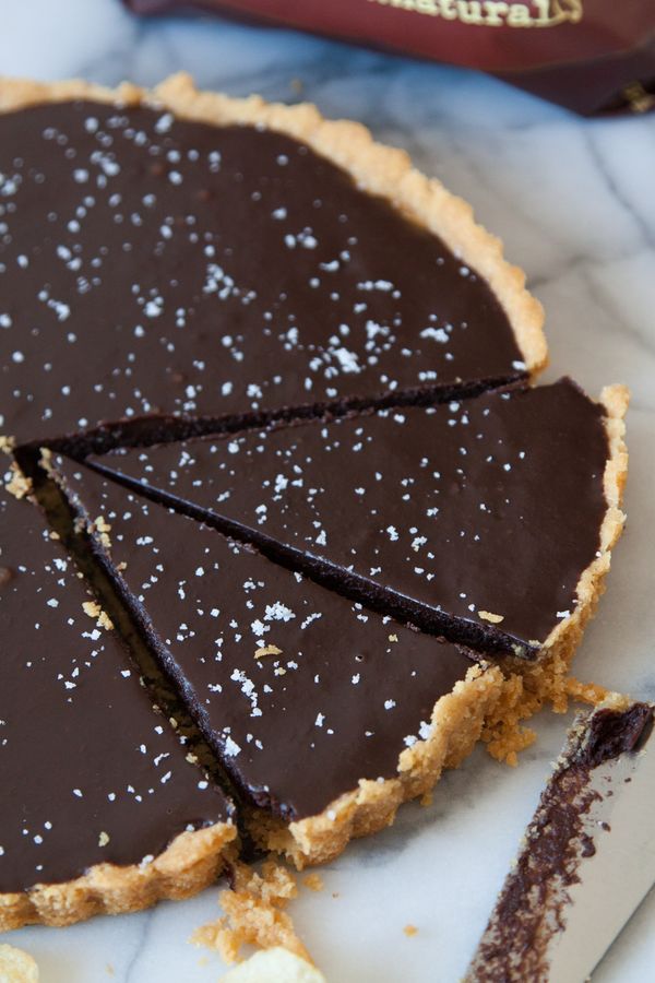 Salted Chocolate Tart with Kettle Chip Crust