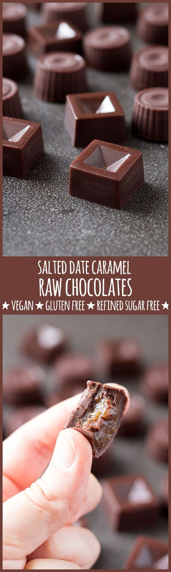 Salted date caramel raw chocolates