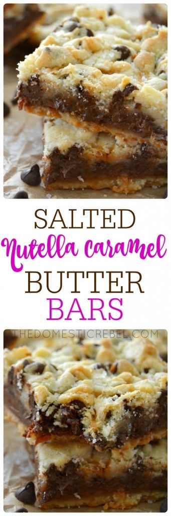 Salted Nutella Caramel Butter Bars